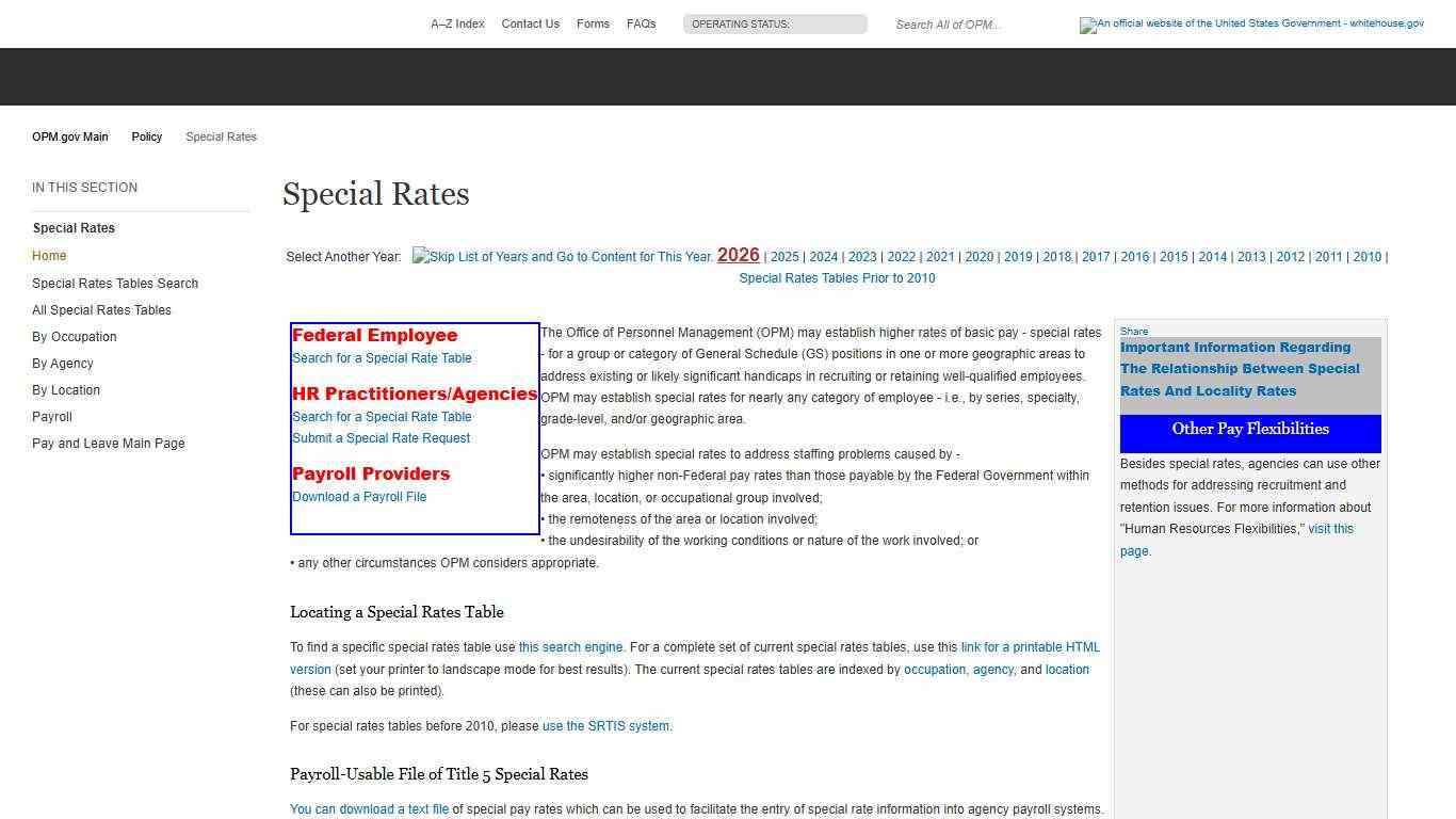 Special Rates - OPM.gov